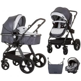 Carucior copii 3 in 1 chipolino havana silver grey