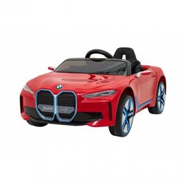 Masinuta electrica cu telecomanda bmw i4, roti eva, scaun tapitat, 116x79x45 cm, putere 50w - rosu