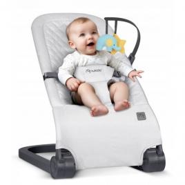 Balansoar pentru copii 2 in 1 cu jucarii, nukido 705201, gri deschis