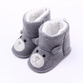 Cizmulite crosetate - grey teddy (marime disponibila: 3-6 luni (marimea 18