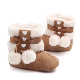 Cizmulite cu blanita si ciucurei - maro (marime disponibila: 6-9 luni (marimea