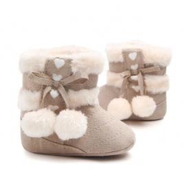 Cizmulite cu blanita si ciucurei - bej (marime disponibila: 6-9 luni (marimea