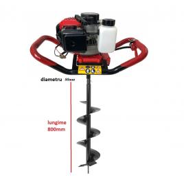 Motoforeza de pamant 2.5 cp motor 2 timpi + burgiu de 80mm verke v90041