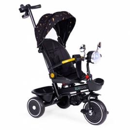 Tricicleta pentru copii, scaun rotativ 360°, roti din spuma eva, ecotoys wql-186 - negru