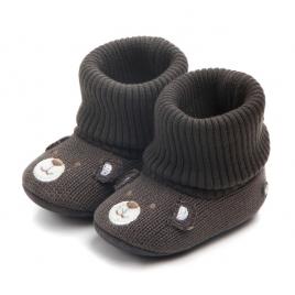 Botosei crosetati gri - ursulet (marime disponibila: 3-6 luni (marimea 18