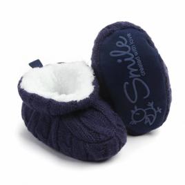 Botosei crosetati imblaniti bleumarine (marime disponibila: 3-6 luni (marimea