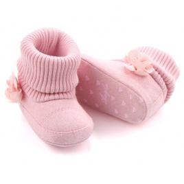 Cizmulite fetite roz - angle (marime disponibila: 3-6 luni (marimea 18