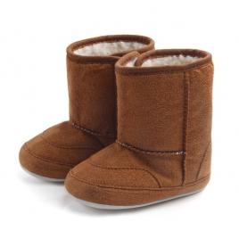 Cizmulite imblanite maro pentru bebelusi (marime disponibila: 3-6 luni (marimea