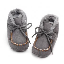 Ghetute imblanite cu siret - gri (marime disponibila: 3-6 luni (marimea 18