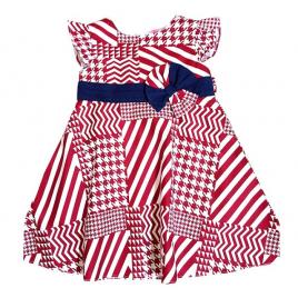 Rochie fetite alb cu rosu (marime disponibila: 6 ani)