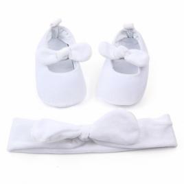 Balerini albi cu bentita (marime disponibila: 12-18 luni (marimea 21