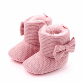 Cizmulite roz cu fundita (marime disponibila: 9-12 luni (marimea 20