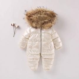 Combinezon alb sidefat din fas (marime disponibila: 6-9 luni (marimea 19