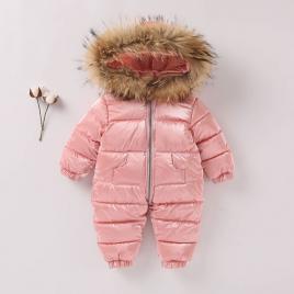 Combinezon roz sidefat din fas (marime disponibila: 9-12 luni (marimea 20