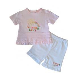 Compleu cu pantaloni scurti cu volanase summer love (marime disponibila: 3-6