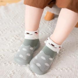 Mocasini gri cu talpa de silicon antiderapanta - kitty (marime disponibila: