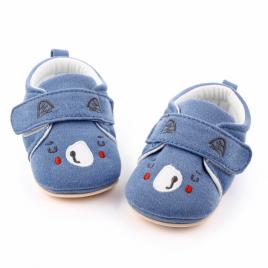 Pantofiori albastri pentru baietei - teddy (marime disponibila: 3-6 luni