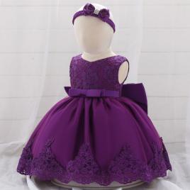 Rochita ocazie cu dantela - purple (marime disponibila: 6-9 luni (marimea 19