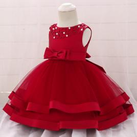 Rochita ocazie visinie cu perlute (marime disponibila: 6-9 luni (marimea 19