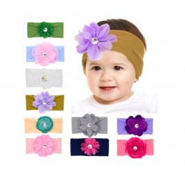 Bentita lata cu floare aplicata (marime disponibila: 0-12 luni, culoare: corai)