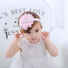 Bentita roz cu floare din tulle (marime disponibila: 0-12 luni)