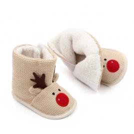 Cizmulite crem pentru bebelusi - renul poznas (marime disponibila: 6-9 luni