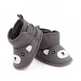 Cizmulite pentru baietei - grey teddy (marime disponibila: 3-6 luni (marimea 18