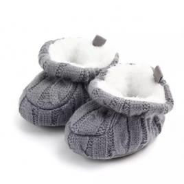 Botosei gri crosetati imblaniti (marime disponibila: 3-6 luni (marimea 18