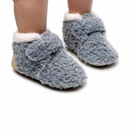 Botosei imblaniti bleu cu alb pentru baietei (marime disponibila: 3-6 luni