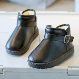 Cizme imblanite negre cu catarama pentru fetite (marime disponibila: marimea 34)