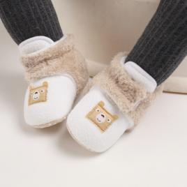 Cizmulite plusate alb cu crem pentru bebelusi - teddy (marime disponibila: 6-9