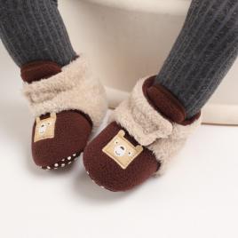 Cizmulite plusate crem cu visiniu pentru bebelusi - teddy (marime disponibila: