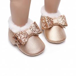 Pantofiori aurii imblaniti - shine (marime disponibila: 12-18 luni (marimea 21