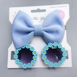 Set bentita si ochelari de soare - blue daisy (marime disponibila: 12-18 luni