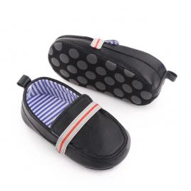 Pantofiori tip mocasini - black (marime disponibila: 3-6 luni (marimea 18