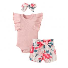 Costumas cu body si pantaloni scurti - beauty (marime disponibila: 3-6 luni