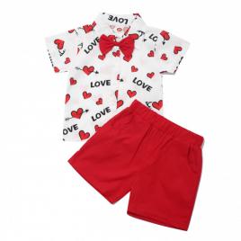 Costumas de vara pentru baietei - love (marime disponibila: 3-6 luni (marimea