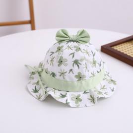 Palariuta pentru fetite - green flowers (marimi palarii - sepci: 12-18 luni)