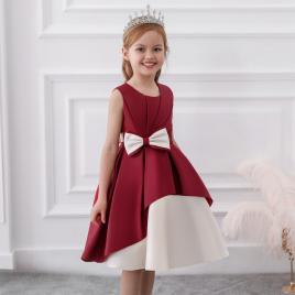 Rochie de ocazie visinie cu alb perlat (marime disponibila: 4 ani)