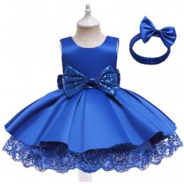 Rochita albastra de ocazie - shinny (marime disponibila: 9-12 luni (marimea 20