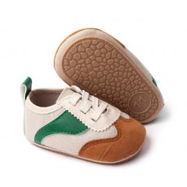 Adidasi crem cu maro si verde - sporty (marime disponibila: 3-6 luni (marimea