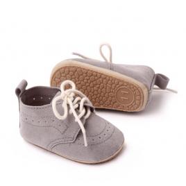 Pantofiori gri - elegant (marime disponibila: 6-9 luni (marimea 19