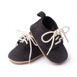 Pantofiori gri petrol - elegant (marime disponibila: 9-12 luni (marimea 20
