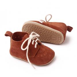 Pantofiori maro - elegant (marime disponibila: 3-6 luni (marimea 18