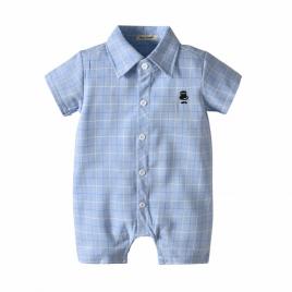 Salopeta bleu cu dungulite albe pentru baietei (marime disponibila: 6-9 luni
