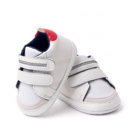 Tenisi albi pentru baietei - while (marime disponibila: 6-9 luni (marimea 19