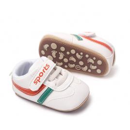 Adidasi albi cu dungi colorate - sports (marime disponibila: 3-6 luni (marimea