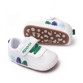 Adidasi albi cu verde - leaves (marime disponibila: 3-6 luni (marimea 18