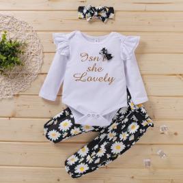 Compleu alb cu bleumarine - isn't she lovely (marime disponibila: 6-9 luni