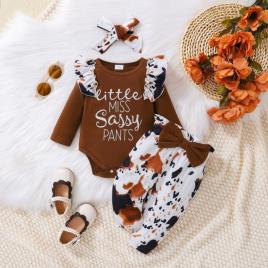 Compleu alb cu maro - sassy (marime disponibila: 18-24 luni)